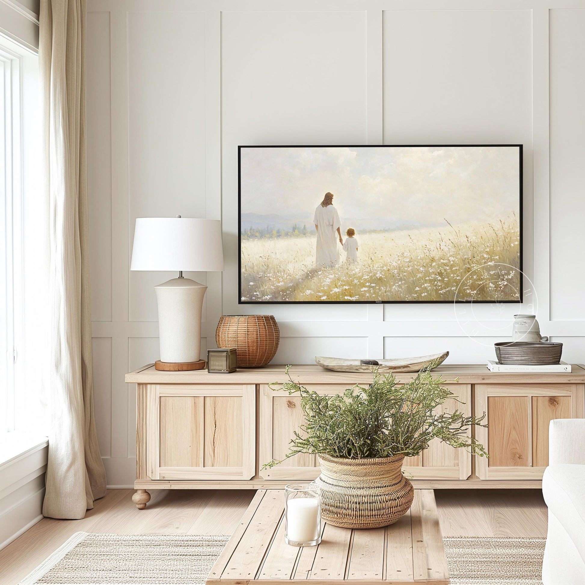 Jesus and a Child Frame Tv Art, Digital Art for Frame Tv, Meadow Tv Art, Christian Art, Easter Frame Tv Art, Religious Tv Art