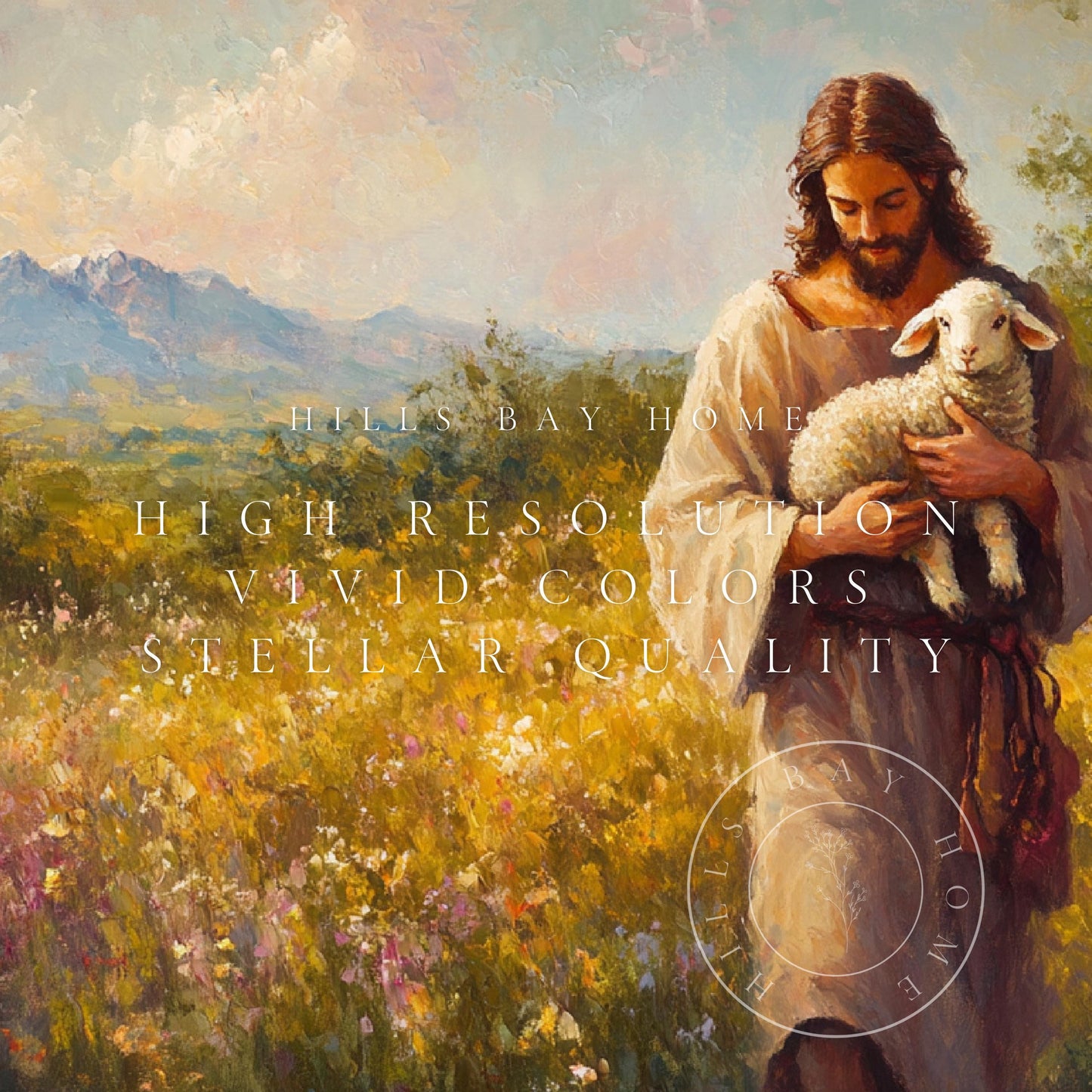 Jesus in a Meadow Frame Tv Art, Digital Art for Frame Tv, Meadow Tv Art, Christian Art, Easter Frame Tv Art, Religious Tv Art