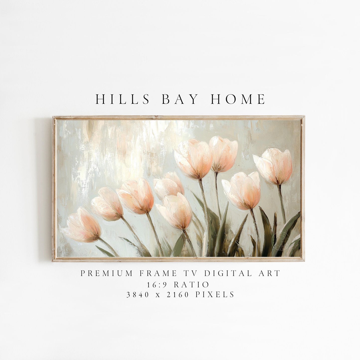 Pink Tulips Frame Tv Art, Digital Download Art for Frame Tv, Spring Tv Art, Floral Tv Art, Oil Painting Frame Tv Art, Instant Download