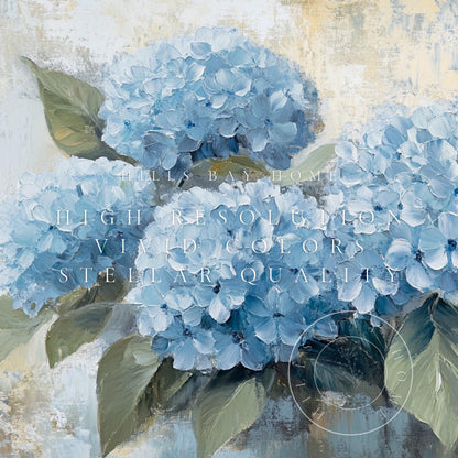 Blue Hydrangeas Frame Tv Art, Digital Download Art for Frame Tv, Spring Tv Art, Floral Tv Art, Oil Painting Frame Tv Art, Instant Download