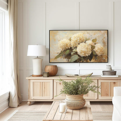 Hydrangeas Frame Tv Art, Digital Download Art for Frame Tv, Spring Tv Art, Floral Tv Art, Oil Painting Frame Tv Art, Instant Download