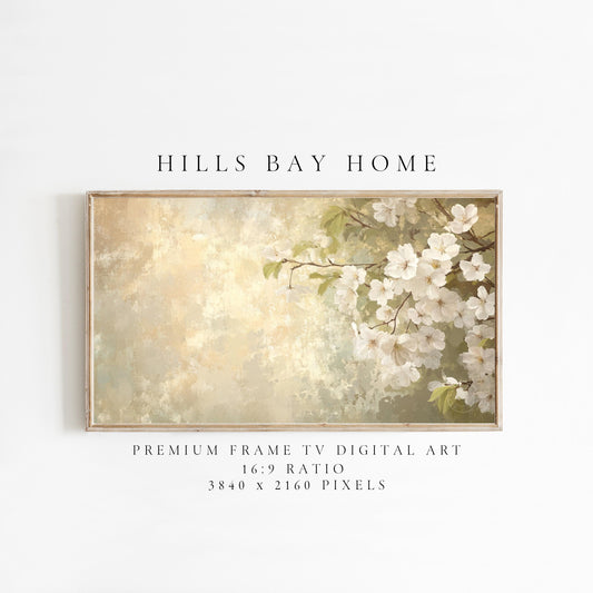 Floral Branch Frame Tv Art, Digital Download Art for Frame Tv, Spring Tv Art, Floral Tv Art, Oil Painting Frame Tv Art, Instant Download