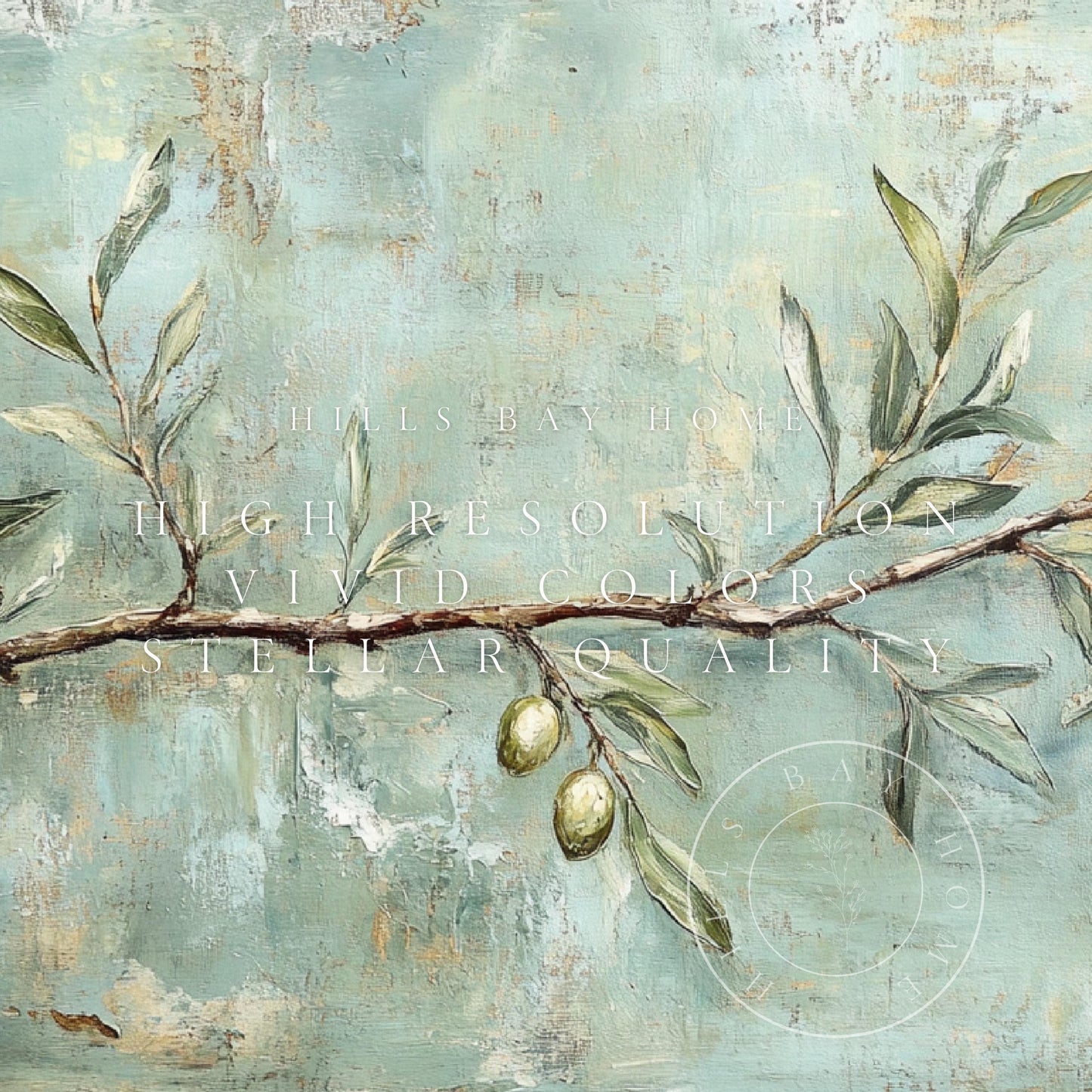 Olive Branch Frame Tv Art, Digital Download Art for Frame Tv, Spring Tv Art, Floral Tv Art, Oil Painting Frame Tv Art, Instant Download