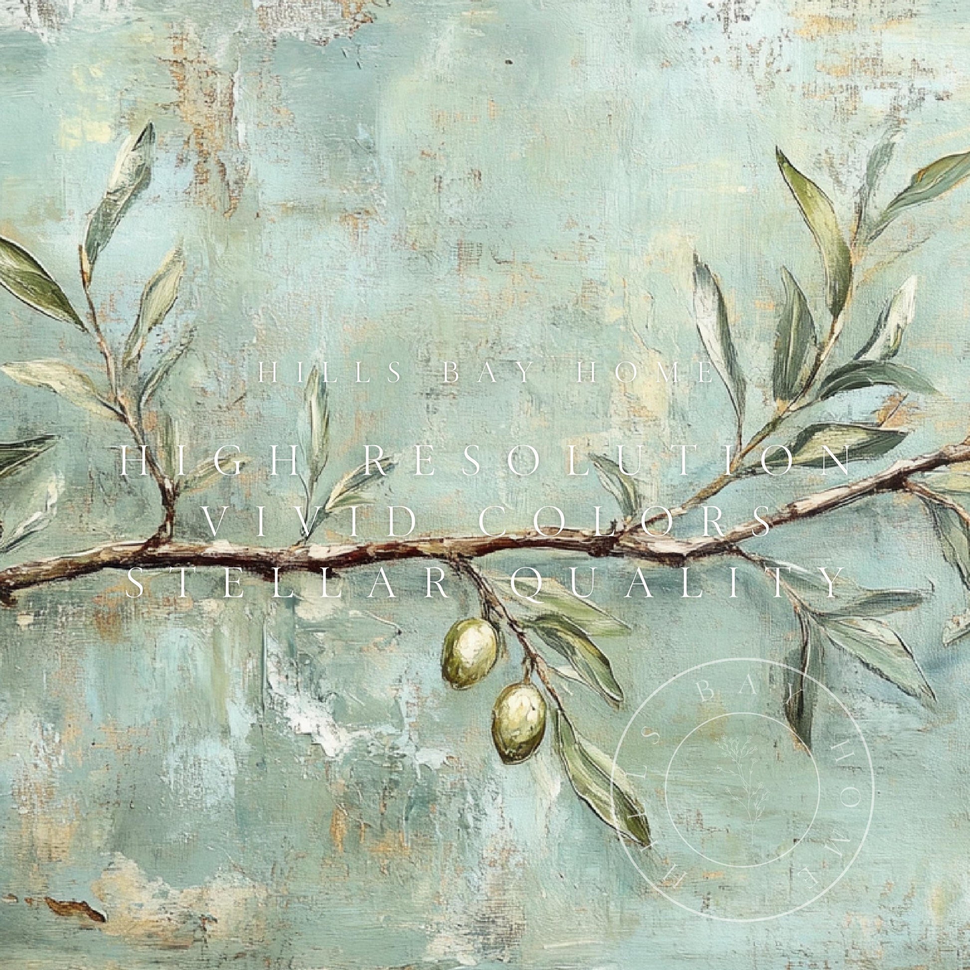 Olive Branch Frame Tv Art, Digital Download Art for Frame Tv, Spring Tv Art, Floral Tv Art, Oil Painting Frame Tv Art, Instant Download