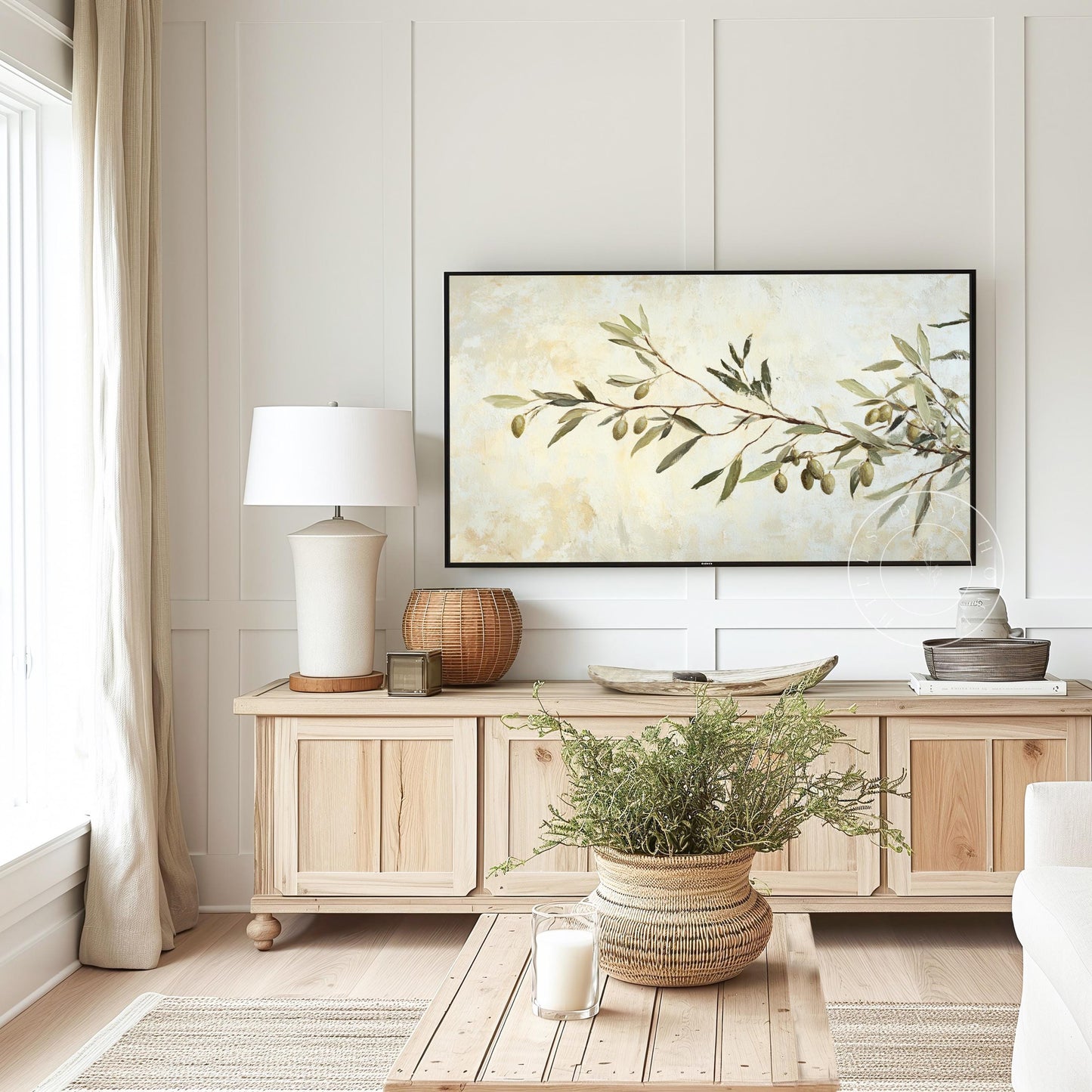 Olive Branch Frame Tv Art, Digital Download Art for Frame Tv, Spring Tv Art, Floral Tv Art, Oil Painting Frame Tv Art, Instant Download