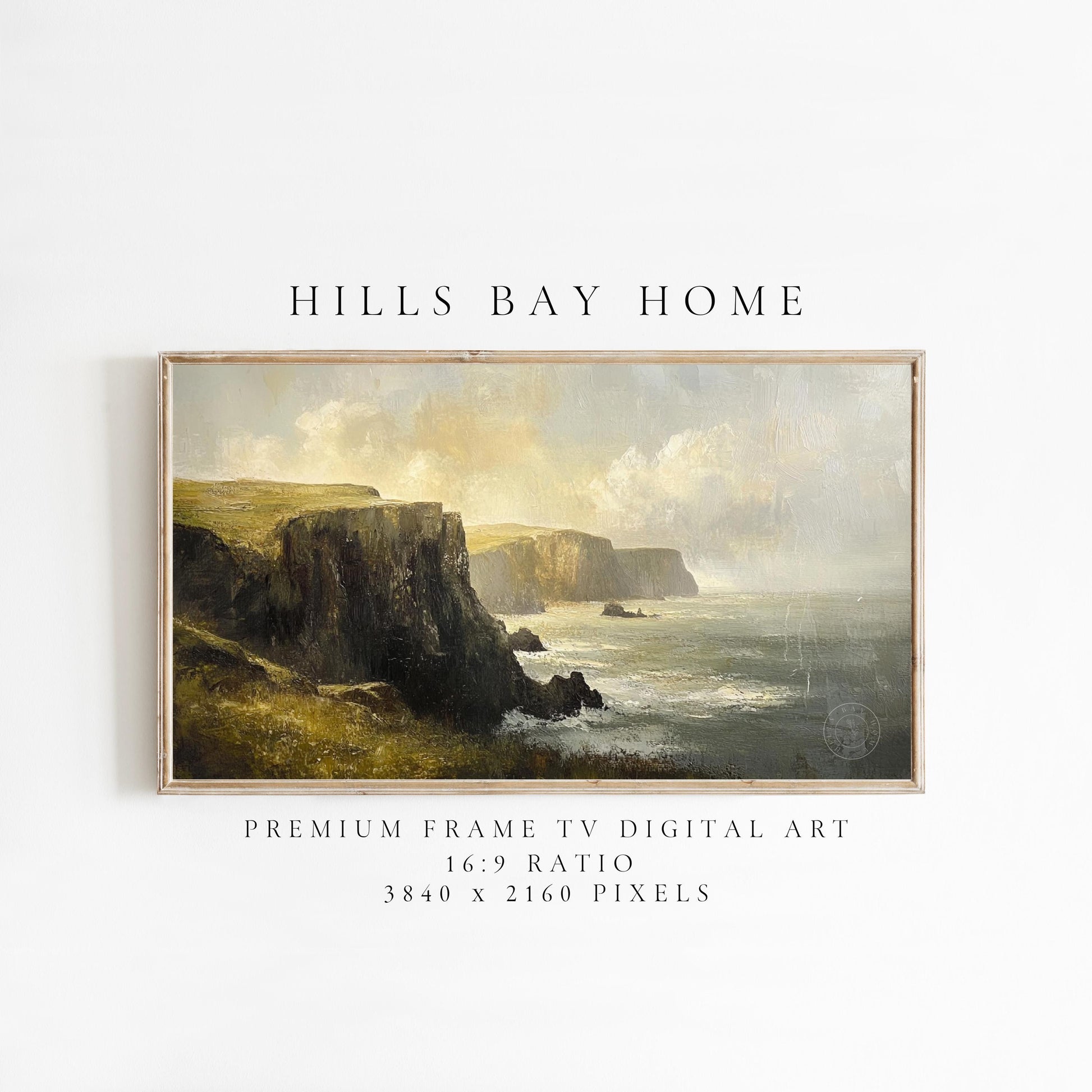 Irish Cliffs Frame Tv Art, Digital Download Art for Frame Tv, Spring Tv Art, Ireland Tv Art, Oil Painting Frame Tv Art, Instant Download