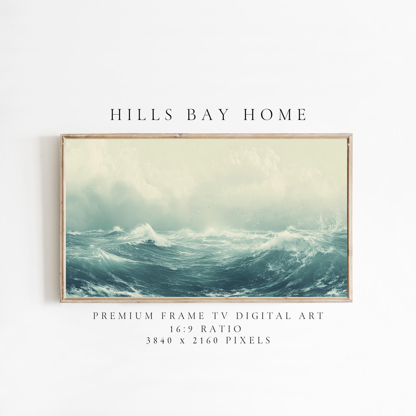 Rough Seas Frame Tv Art, Digital Download Art for Frame Tv, Ocean Tv Art, Coastal Tv Art, Oil Painting Frame Tv Art, Instant Download