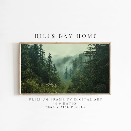 Gloomy Forest Frame Tv Art, Digital Download Art for Frame Tv, Woods Tv Art, Wilderness Tv Art, Oil Painting Frame Tv Art, Instant Download