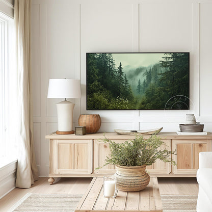 Gloomy Forest Frame Tv Art, Digital Download Art for Frame Tv, Woods Tv Art, Wilderness Tv Art, Oil Painting Frame Tv Art, Instant Download