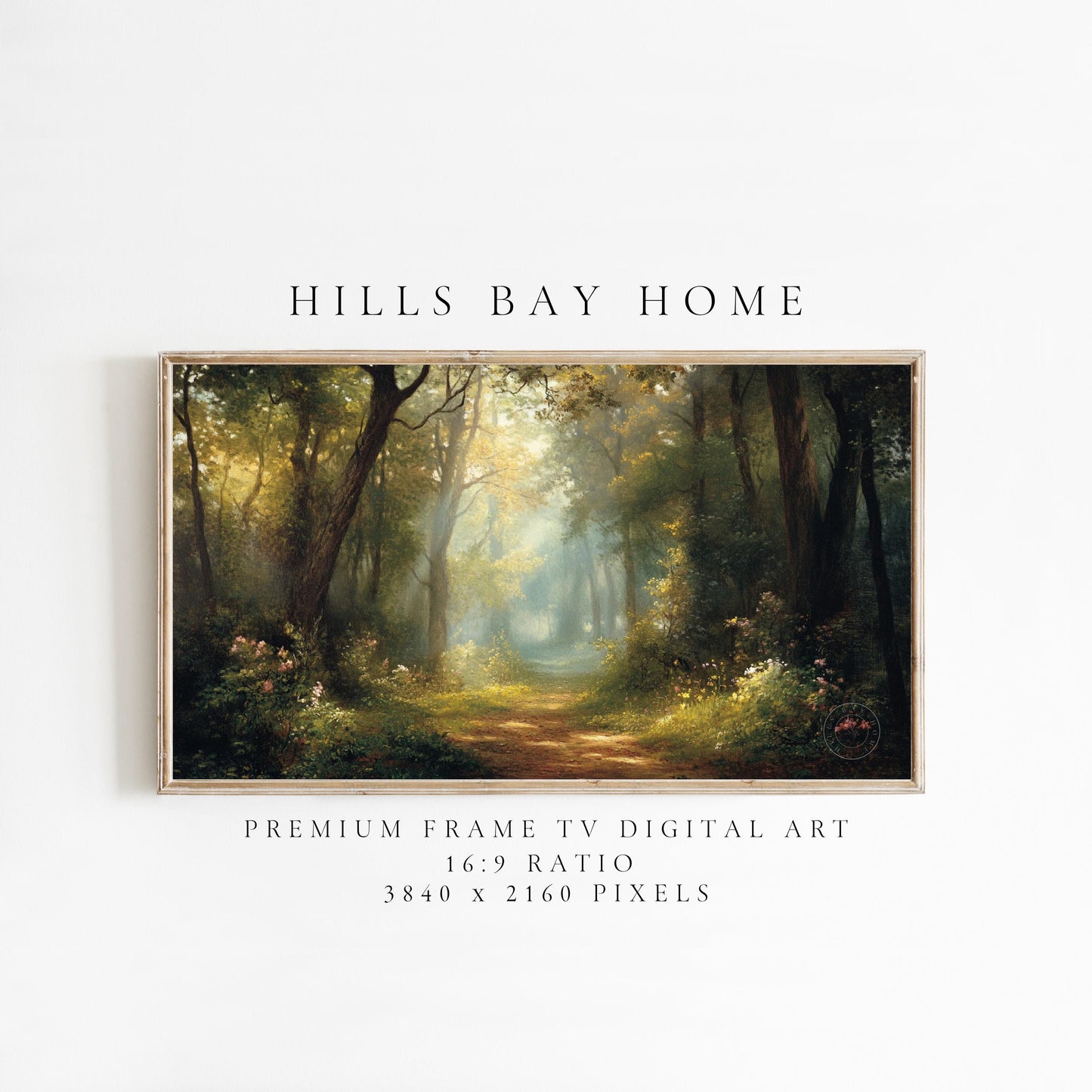 Path in the Woods Tv Art, Digital Download Art for Frame Tv, Spring Tv Art, Wilderness Tv Art, Oil Painting Frame Tv Art, Instant Download
