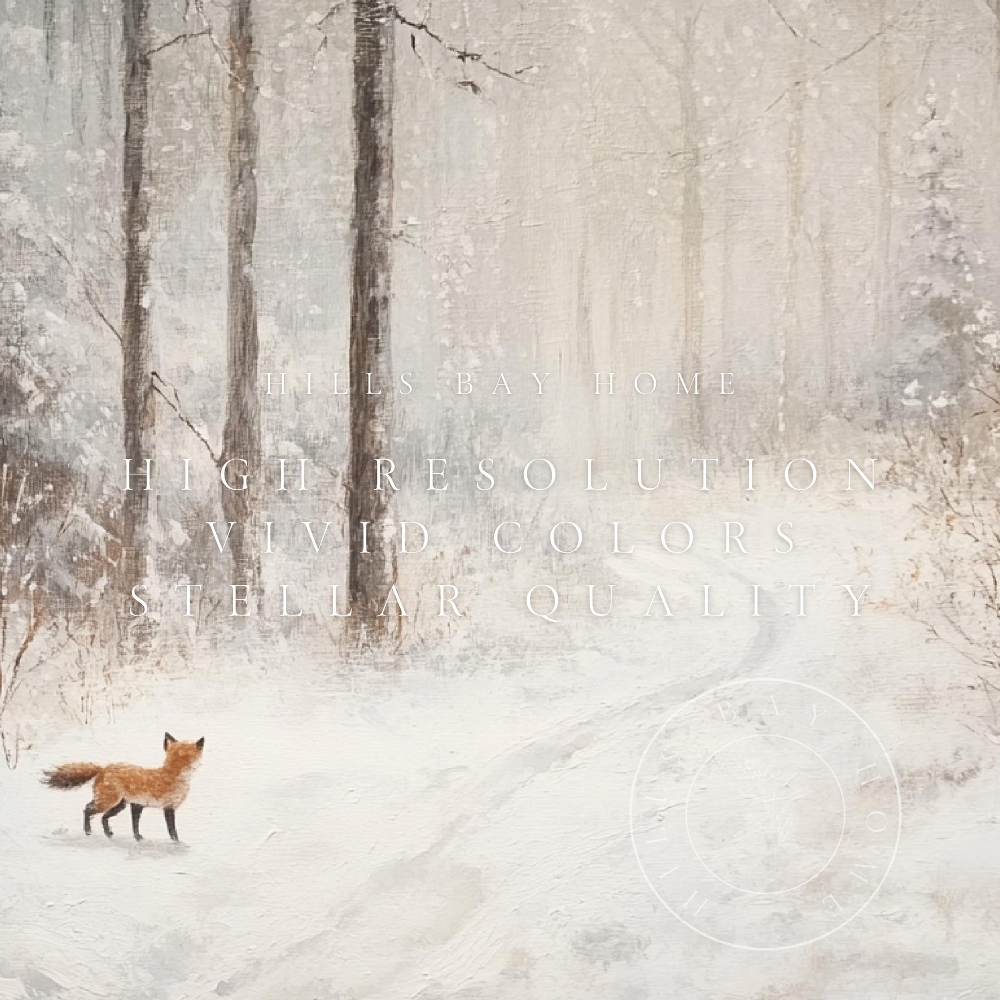Winter Fox Tv Art, Digital Download Art for Frame Tv, Snow Tv Art, Wilderness Tv Art, Oil Painting Frame Tv Art, Instant Download