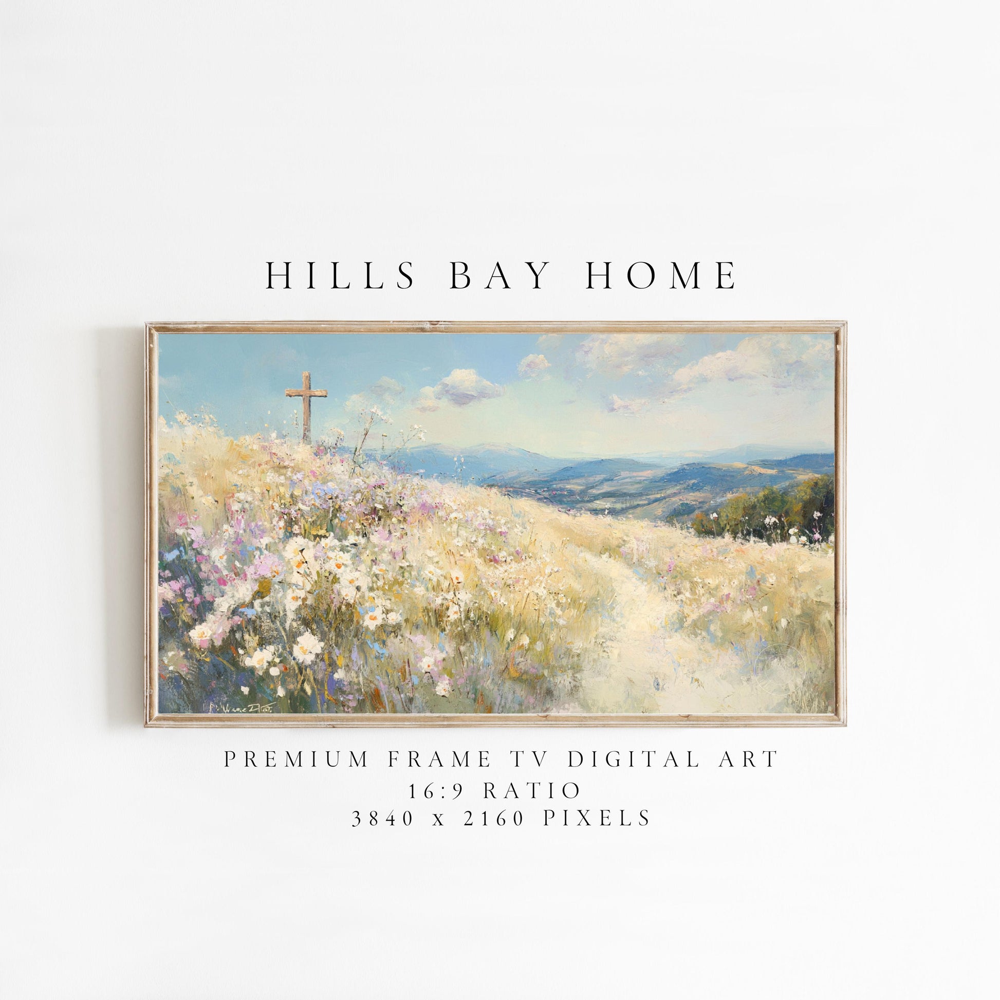 Easter Frame Tv Art, Digital Download Art for Frame Tv, Cross Tv Art, Spring Tv Art, Easter Frame Tv Art, Instant Download, Religious Tv Art