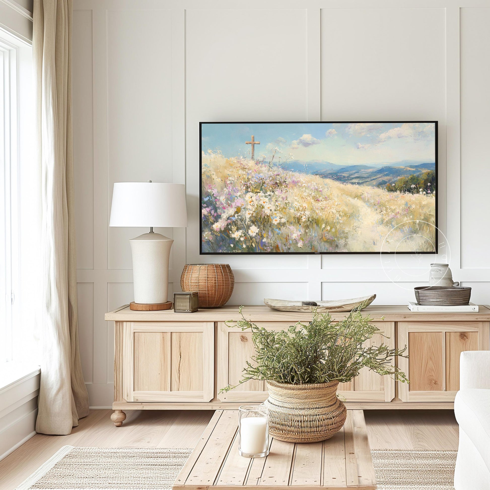 Easter Frame Tv Art, Digital Download Art for Frame Tv, Cross Tv Art, Spring Tv Art, Easter Frame Tv Art, Instant Download, Religious Tv Art