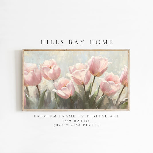 Tulips Frame Tv Art, Digital Download Art for Frame Tv, Spring Tv Art, Floral Tv Art, Oil Painting Frame Tv Art, Instant Download Frame Tv