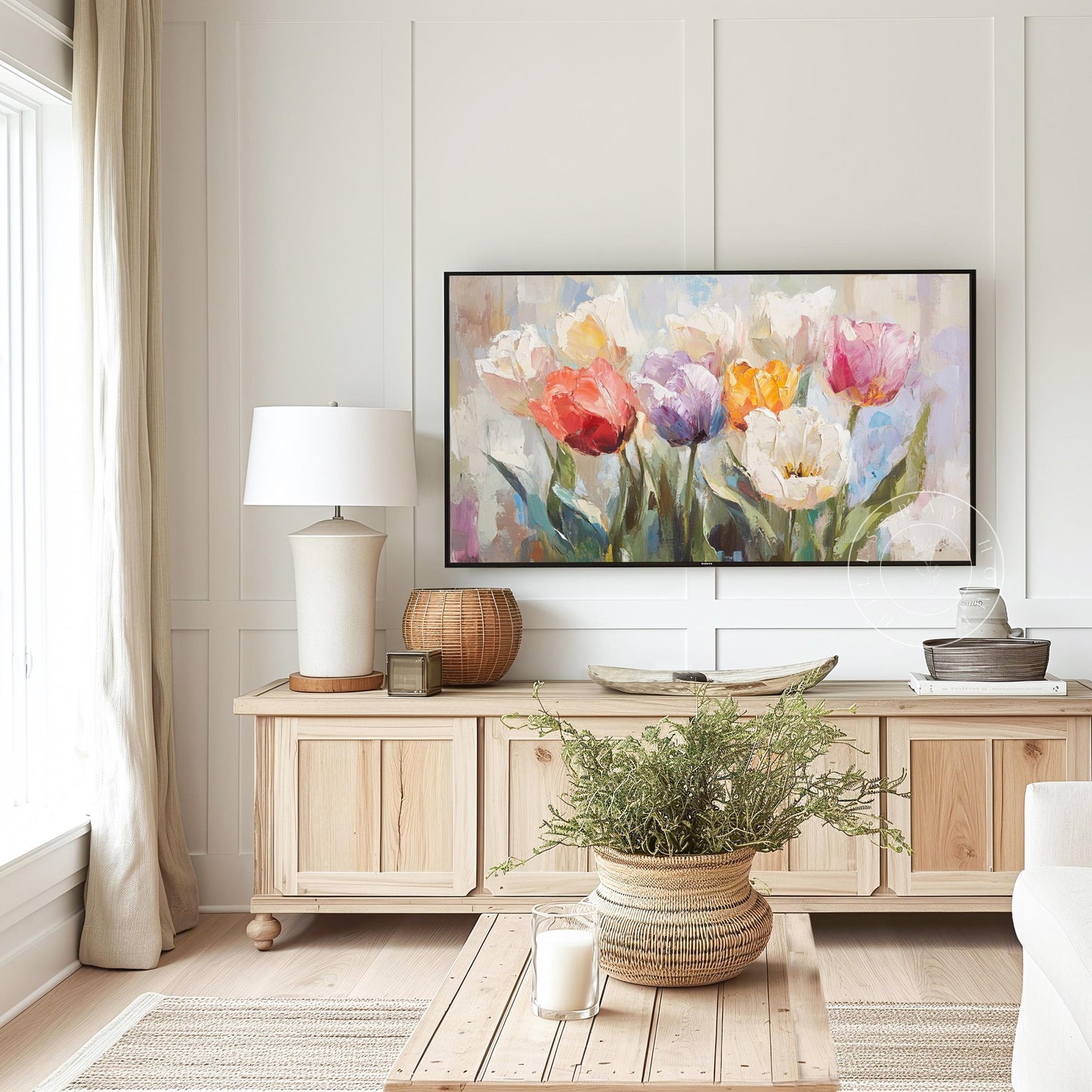 Tulips Frame Tv Art, Digital Download Art for Frame Tv, Spring Tv Art, Floral Tv Art, Oil Painting Frame Tv Art, Instant Download Frame Tv