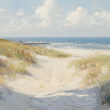Beach Path Frame Tv Art, Digital Download Art for Frame Tv, Ocean Tv Art, Coastal Tv Art, Oil Painting Frame Tv Art