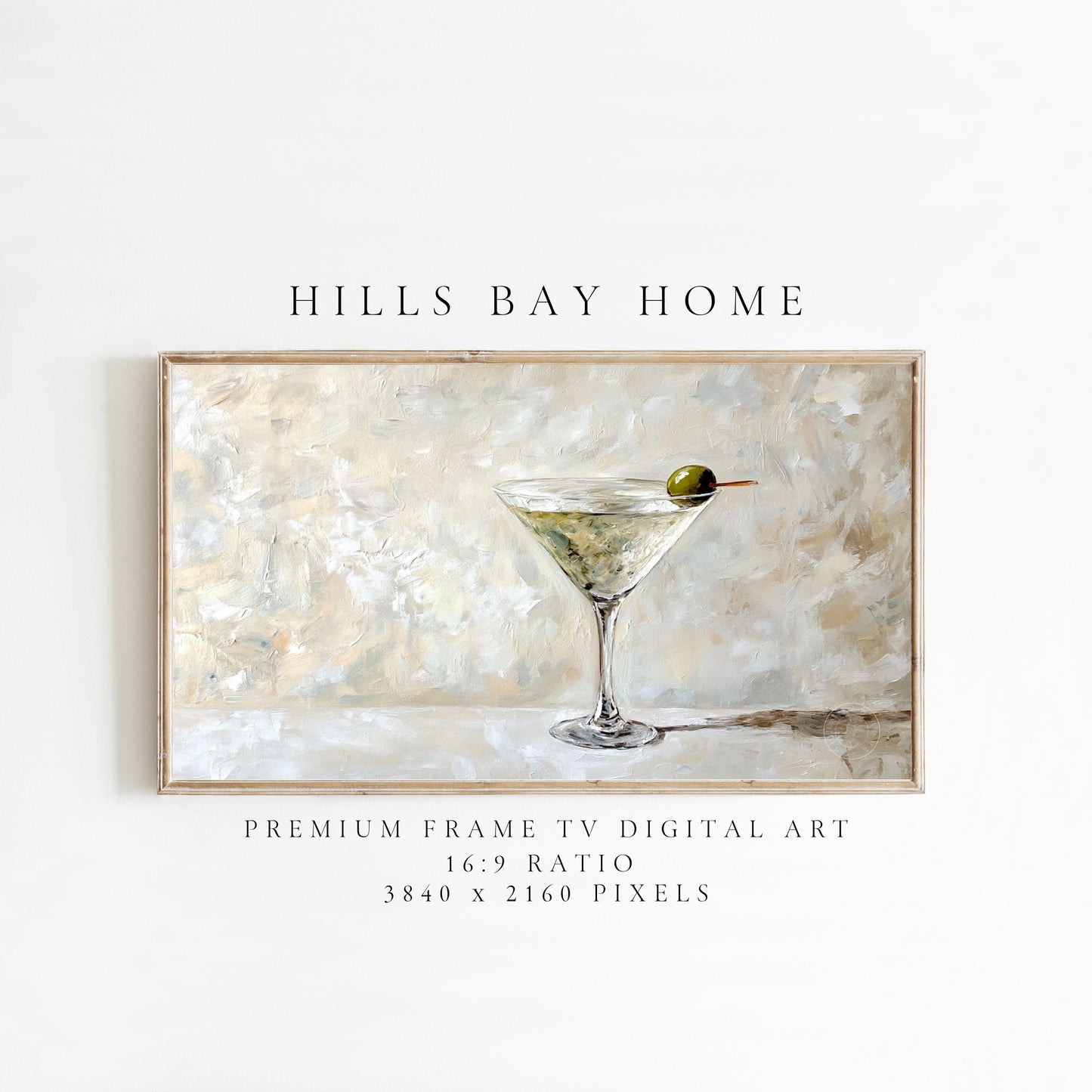 Martini Tv Art, Digital Download Art for Frame Tv, Spring Tv Art, Floral Tv Art, Oil Painting Frame Tv Art, Bar Art
