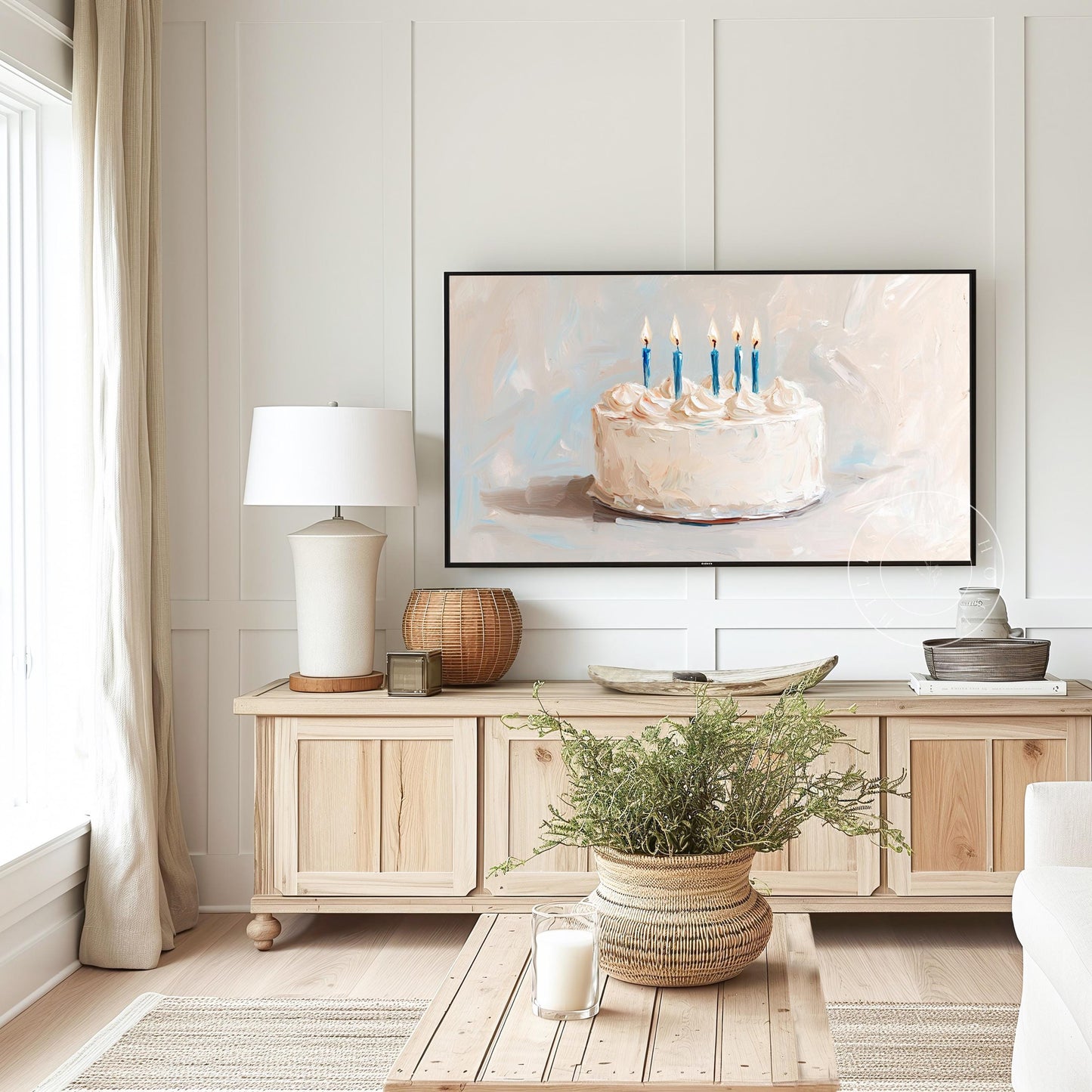 Birthday Tv Art, Digital Download Art for Frame Tv, Spring Tv Art, Floral Tv Art, Oil Painting Frame Tv Art, Cake Tv Art, Celebration Tv Art