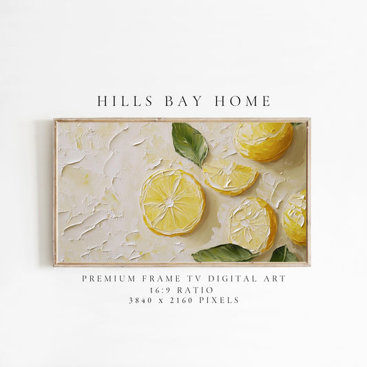 Lemon Tv Art, Digital Download Art for Frame Tv, Spring Tv Art, Floral Tv Art, Oil Painting Frame Tv Art, Citrus Tv Art, Fruit Tv Art