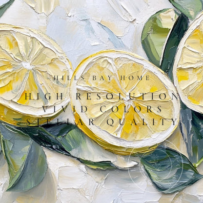 Lemon Tv Art, Digital Download Art for Frame Tv, Spring Tv Art, Floral Tv Art, Oil Painting Frame Tv Art, Citrus Tv Art, Fruit Tv Art