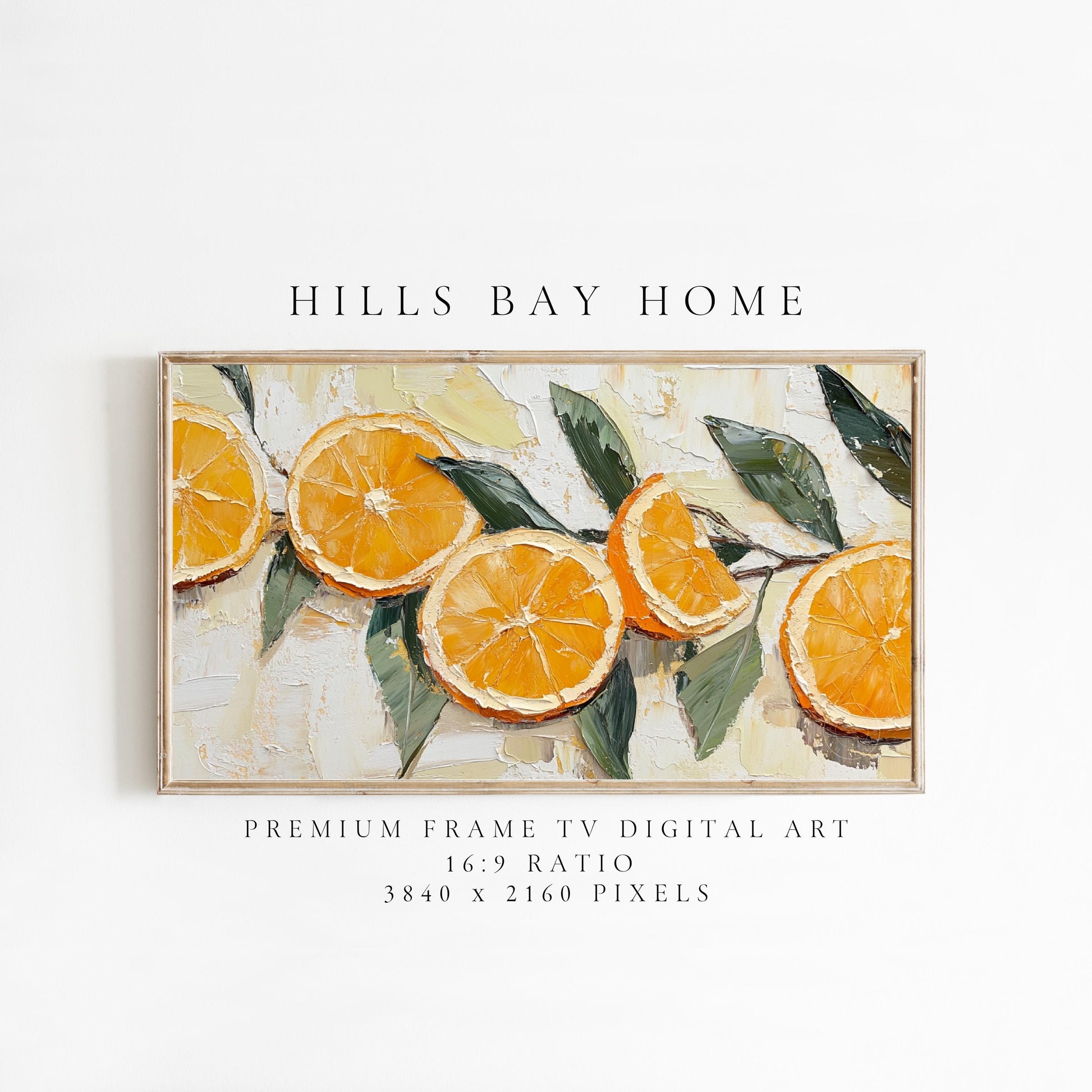 Orange Slices Tv Art, Digital Download Art for Frame Tv, Spring Tv Art, Floral Tv Art, Oil Painting Frame Tv Art, Citrus Tv Art, Fruit Art