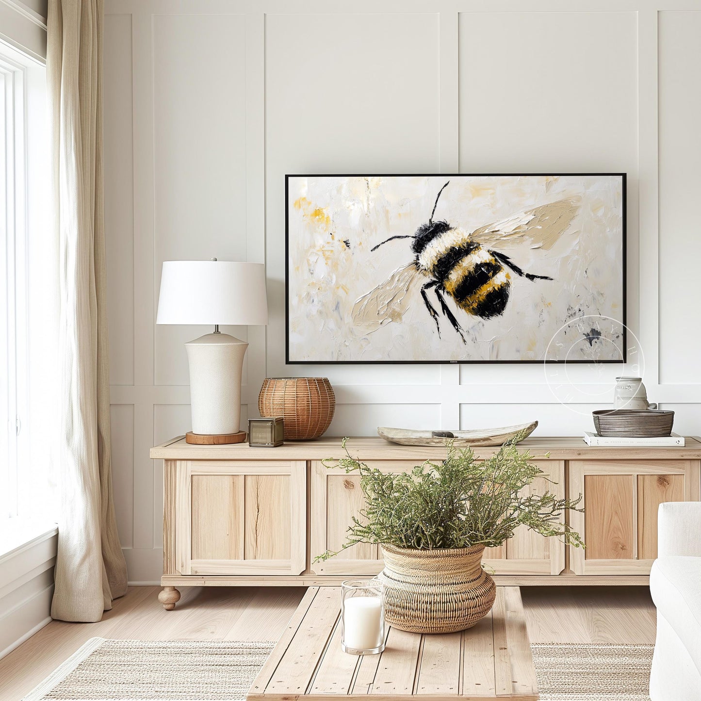 Bee Tv Art, Digital Download Art for Frame Tv, Spring Tv Art, Floral Tv Art, Painting Frame Tv Art, Summer Tv Art, Spring Tv Art