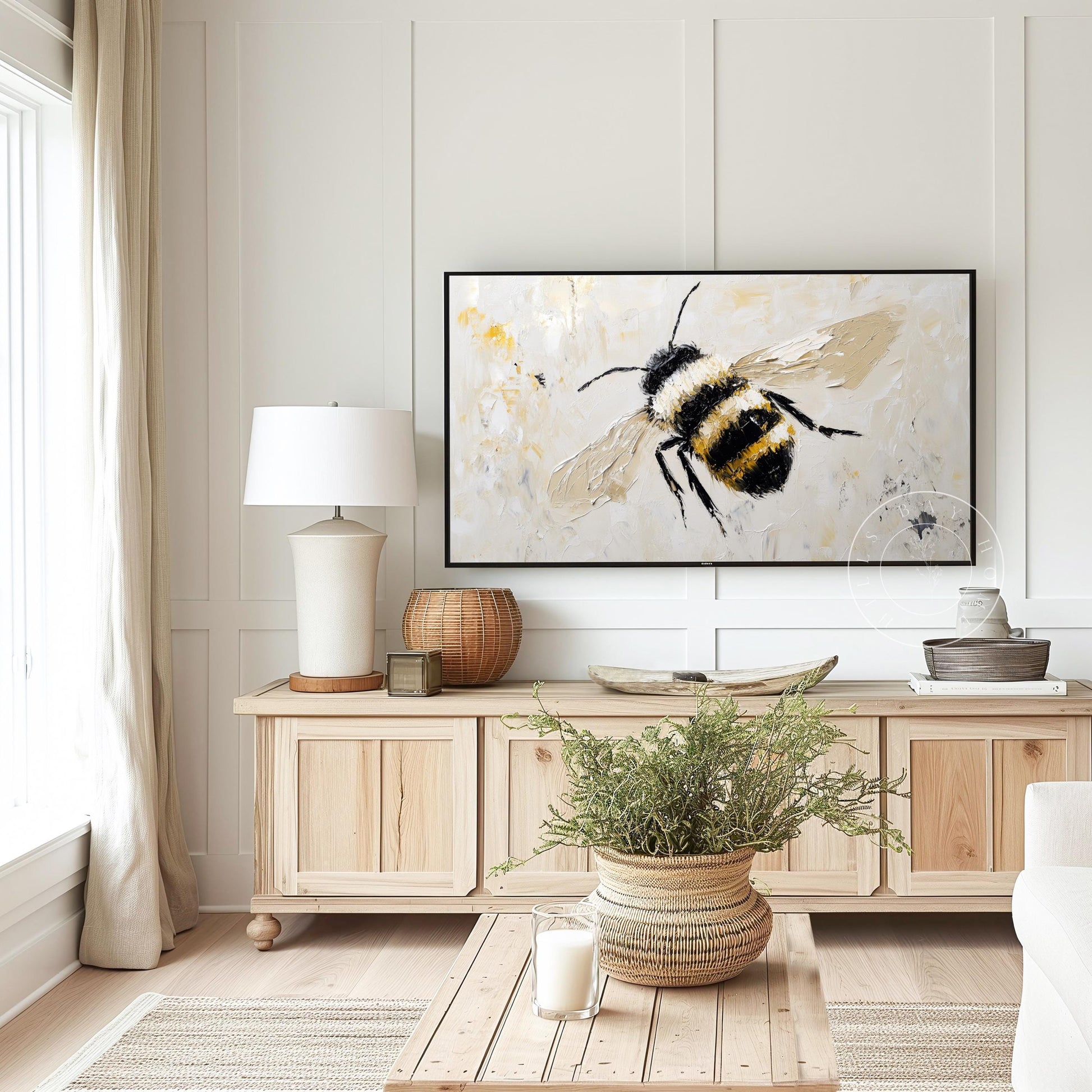 Bee Tv Art, Digital Download Art for Frame Tv, Spring Tv Art, Floral Tv Art, Painting Frame Tv Art, Summer Tv Art, Spring Tv Art