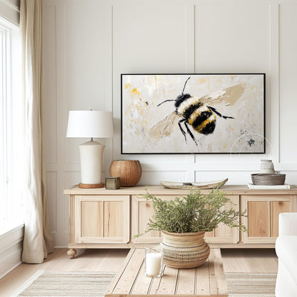 Bee Tv Art, Digital Download Art for Frame Tv, Spring Tv Art, Floral Tv Art, Painting Frame Tv Art, Summer Tv Art, Spring Tv Art