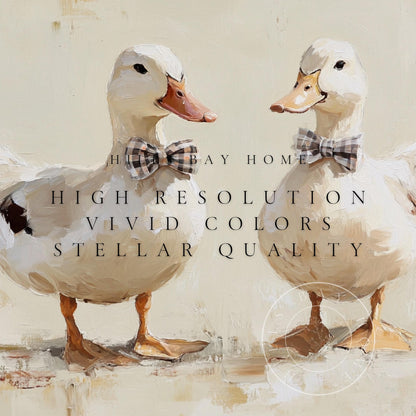 Ducks with Bow Ties Frame Tv Art, Digital Download Art for Frame Tv, Vintage Tv Art, Spring Tv Art, Easter Frame Tv Art, Duck Tv Art