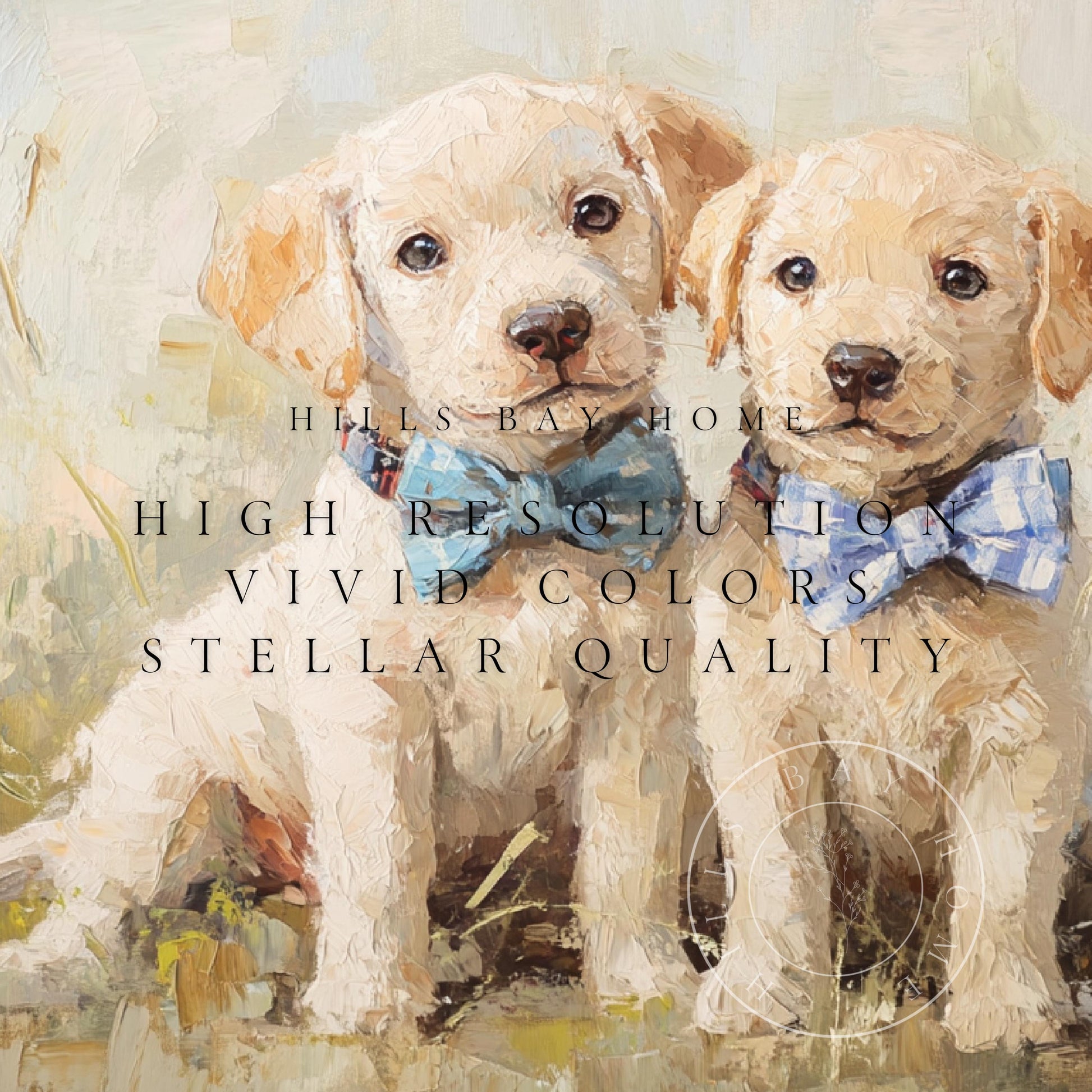 Puppies with Bow Ties Frame Tv Art, Digital Download Art for Frame Tv, Vintage Tv Art, Animal Tv Art, Puppy Frame Tv Art