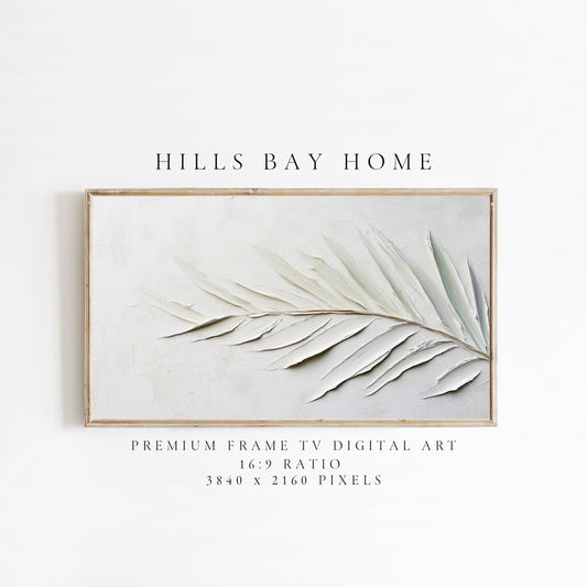Palm Leaf Frame Tv Art, Digital Download Art for Frame Tv, Spring Tv Art, Neutral Tv Art, Painting Frame Tv Art, Painting Tv Art Download