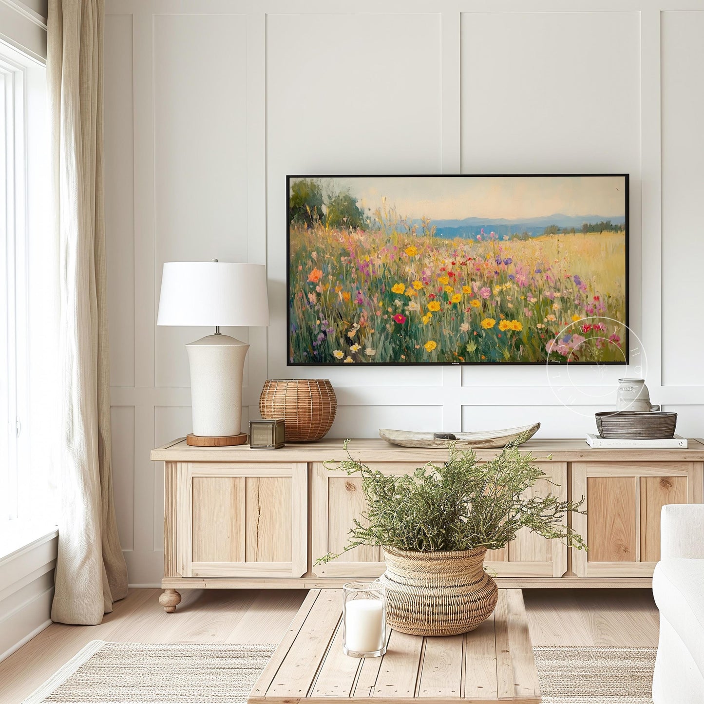 Wildflower Tv Art, Digital Download Art for Frame Tv, Spring Tv Art, Meadow Tv Art, Oil Painting Frame Tv Art, Floral Tv Art