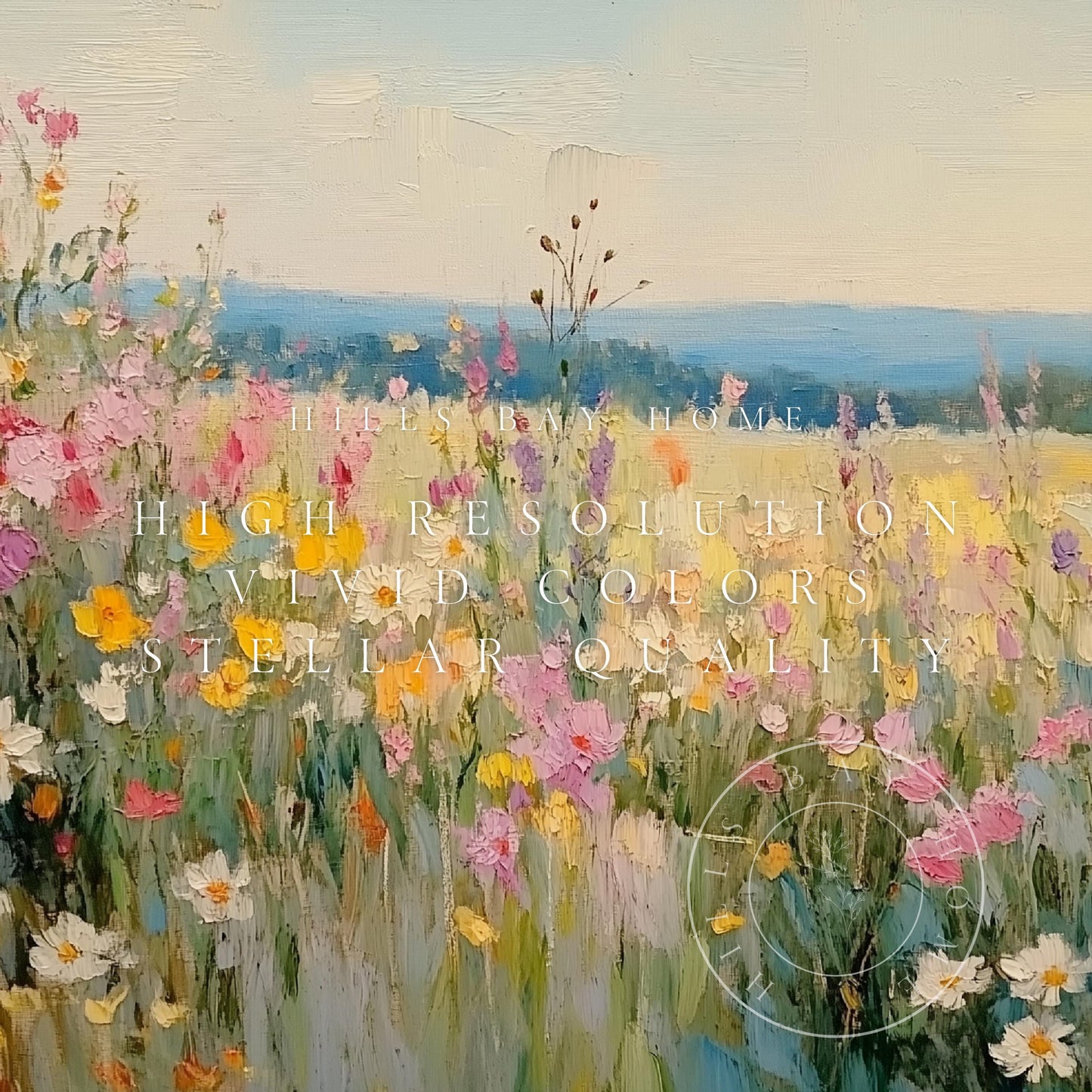 Wildflower Tv Art, Digital Download Art for Frame Tv, Spring Tv Art, Meadow Tv Art, Oil Painting Frame Tv Art, Floral Tv Art