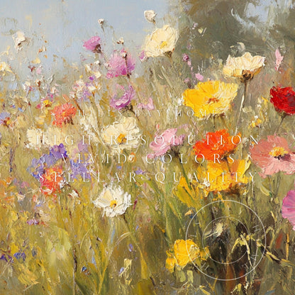 Wildflower Tv Art, Digital Download Art for Frame Tv, Spring Tv Art, Meadow Tv Art, Oil Painting Frame Tv Art, Floral Tv Art