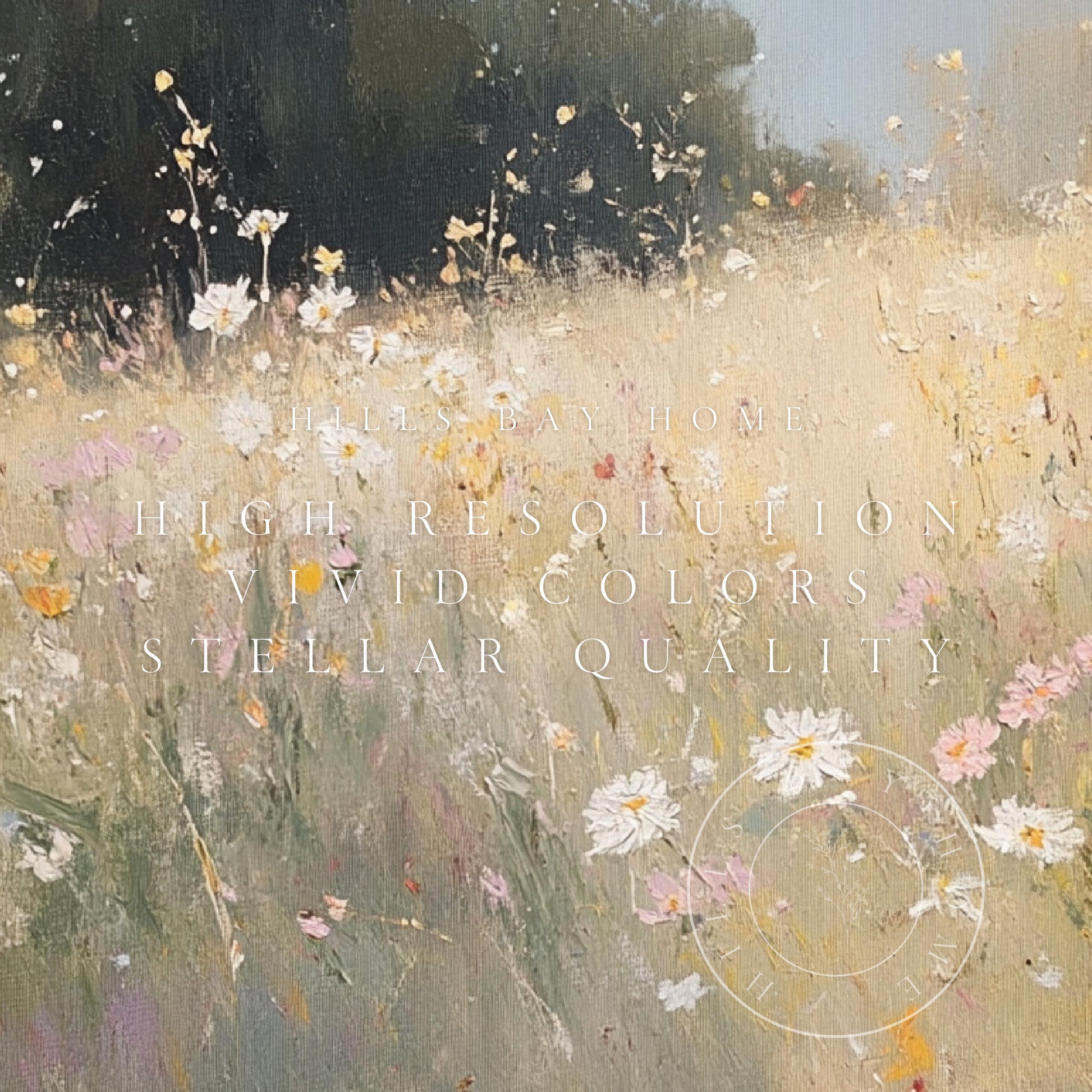 Wildflower Tv Art, Digital Download Art for Frame Tv, Spring Tv Art, Meadow Tv Art, Oil Painting Frame Tv Art, Floral Tv Art