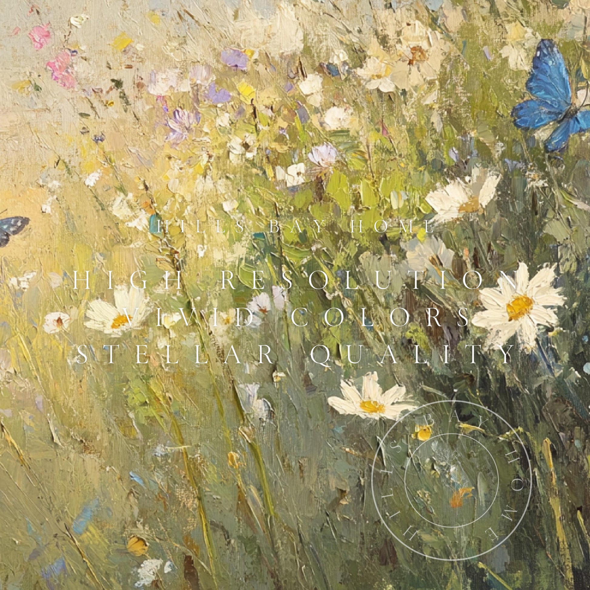 Wildflower Butterflies Tv Art, Digital Download Art for Frame Tv, Spring Tv Art, Meadow Tv Art, Oil Painting Frame Tv Art, Floral Tv Art