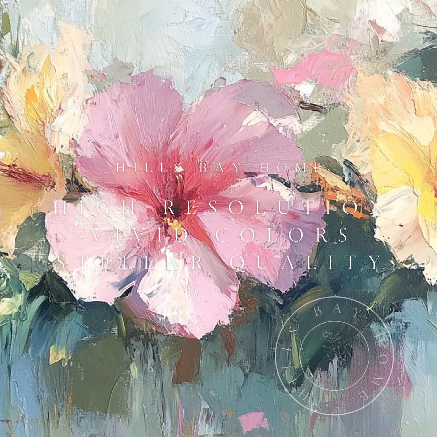 Tropical Tv Art, Digital Download Art for Frame Tv, Spring Tv Art, Hibiscus Tv Art, Oil Painting Frame Tv Art, Floral Tv Art