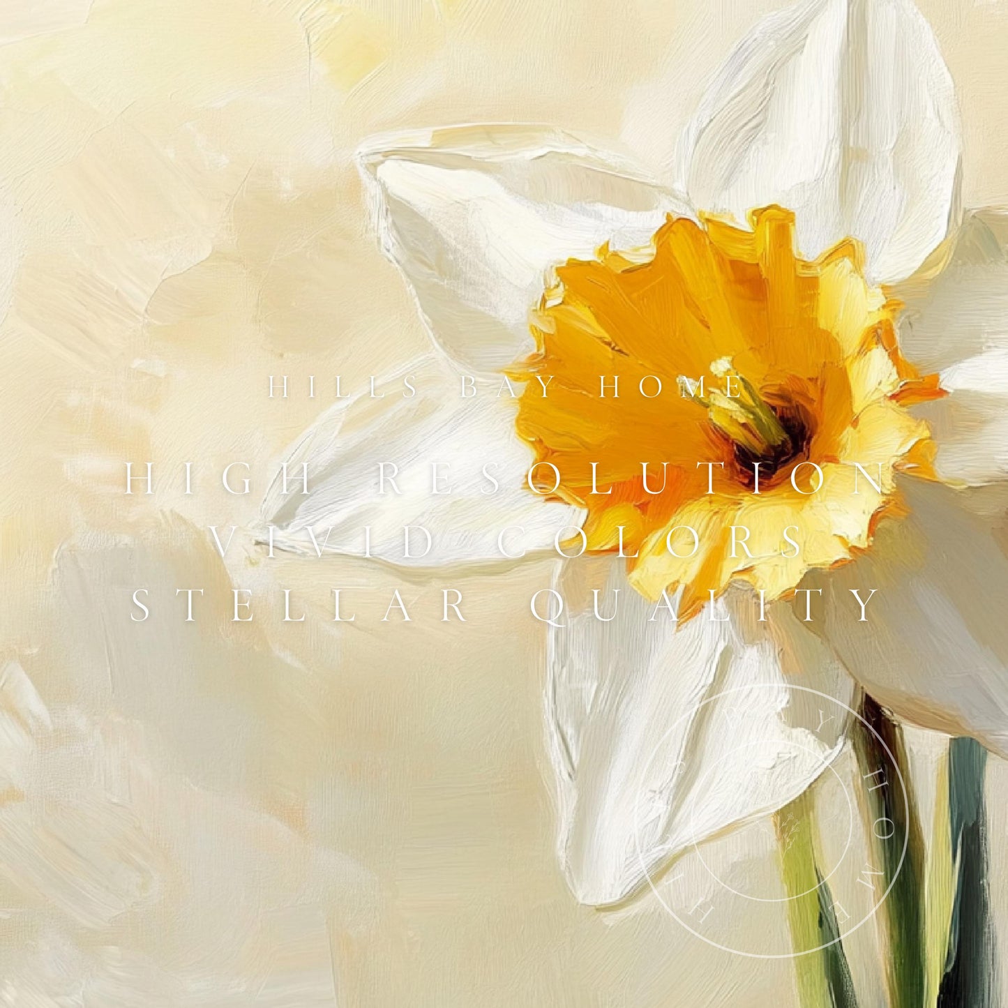 Daffodil Tv Art, Digital Download Art for Frame Tv, Spring Tv Art, Flower Tv Art, Oil Painting Frame Tv Art, Floral Tv Art