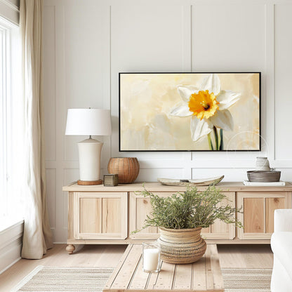 Daffodil Tv Art, Digital Download Art for Frame Tv, Spring Tv Art, Flower Tv Art, Oil Painting Frame Tv Art, Floral Tv Art