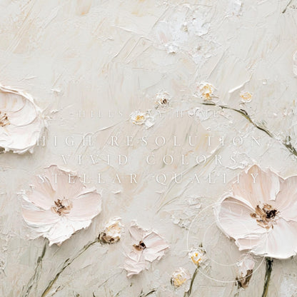 Neutral Floral Tv Art, Digital Download Art for Frame Tv, Spring Tv Art, Flower Tv Art, Oil Painting Frame Tv Art, Floral Tv Art