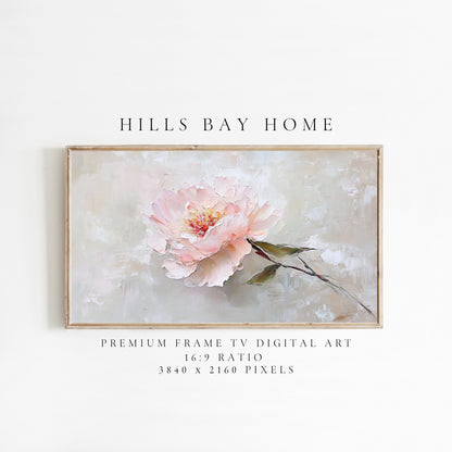 Pink Peonies Tv Art, Digital Download Art for Frame Tv, Spring Tv Art, Flower Tv Art, Oil Painting Frame Tv Art, Floral Tv Art