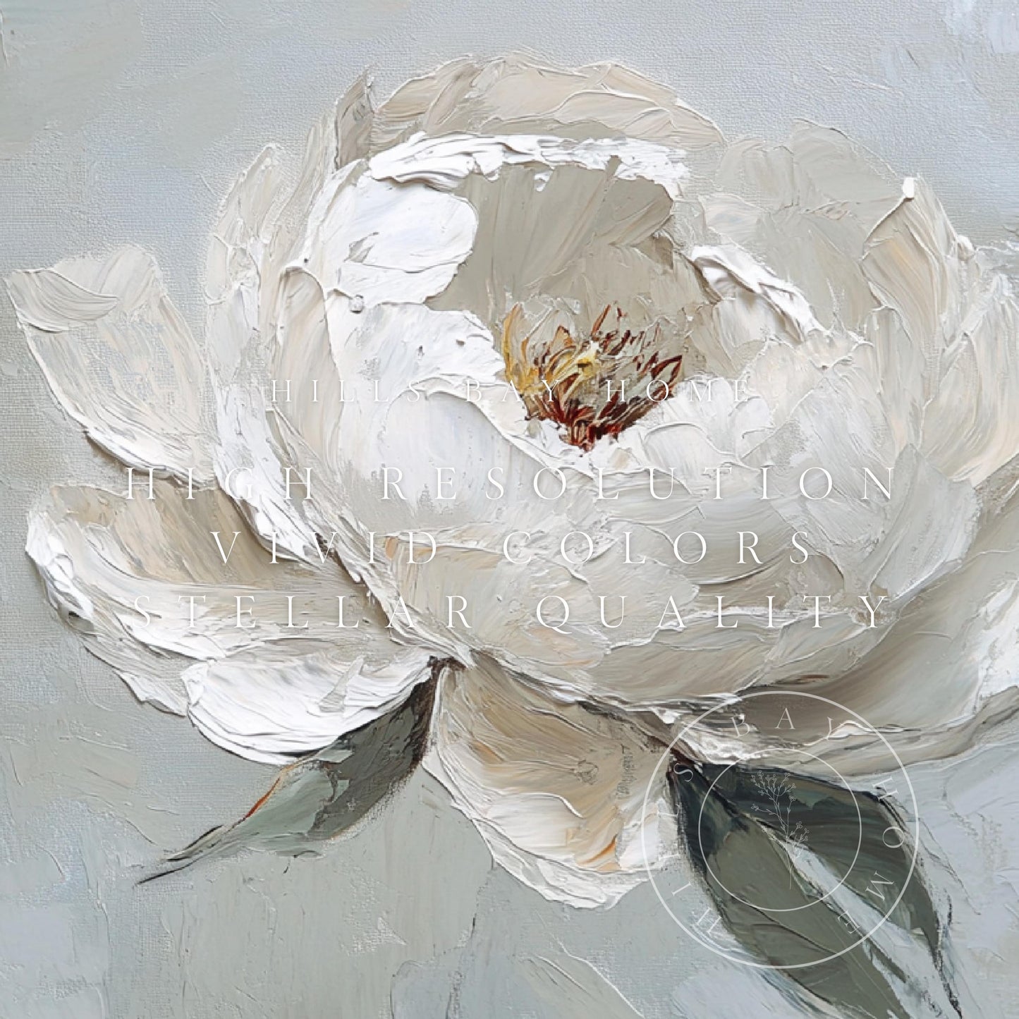 White Peony Tv Art, Digital Download Art for Frame Tv, Spring Tv Art, Neutral Flower Tv Art, Oil Painting Frame Tv Art, Floral Tv Art