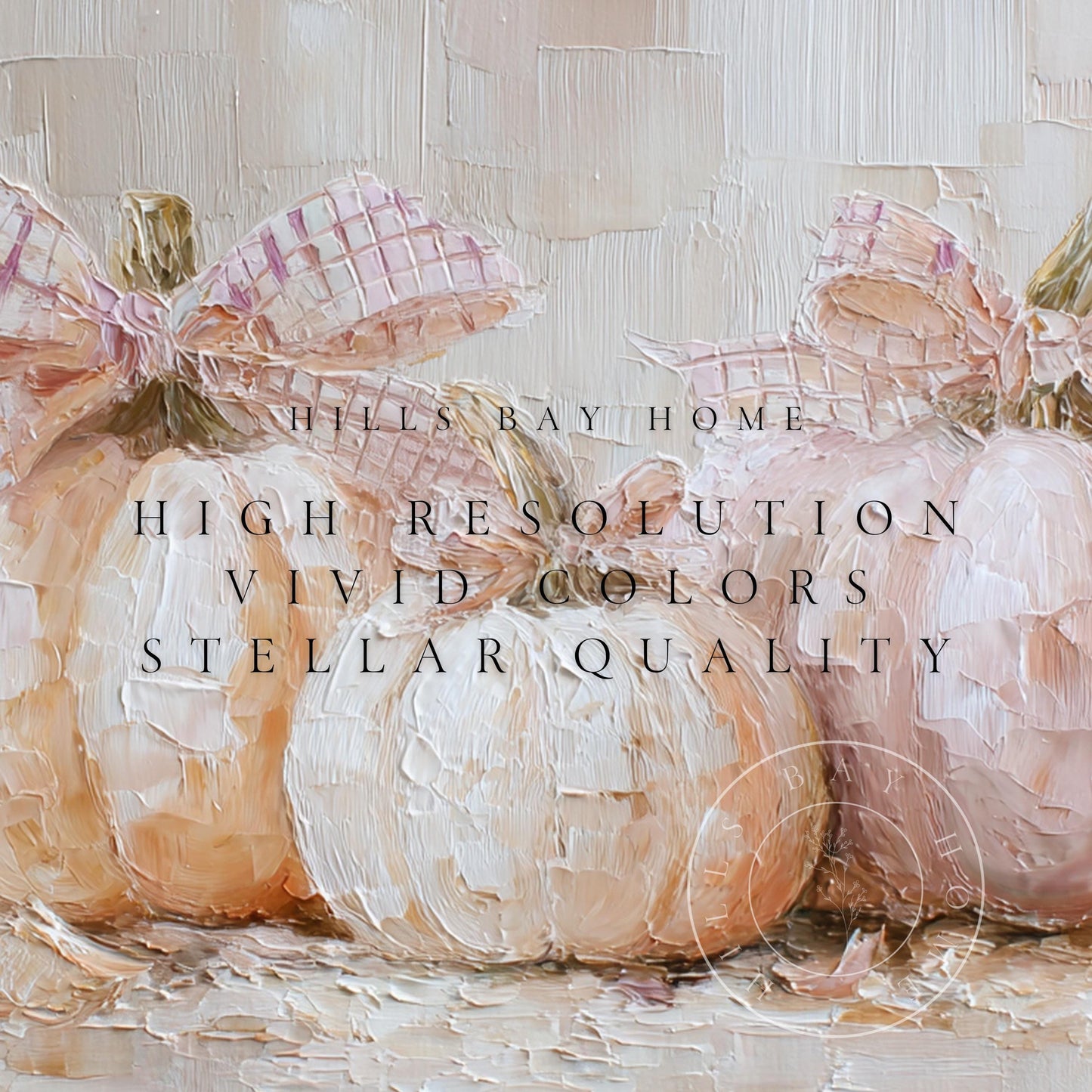 Pumpkins with Bows Frame Tv Art, Digital Download Art for Frame Tv, Fall Tv Art, Halloween Tv Art, Painting Frame Tv Art