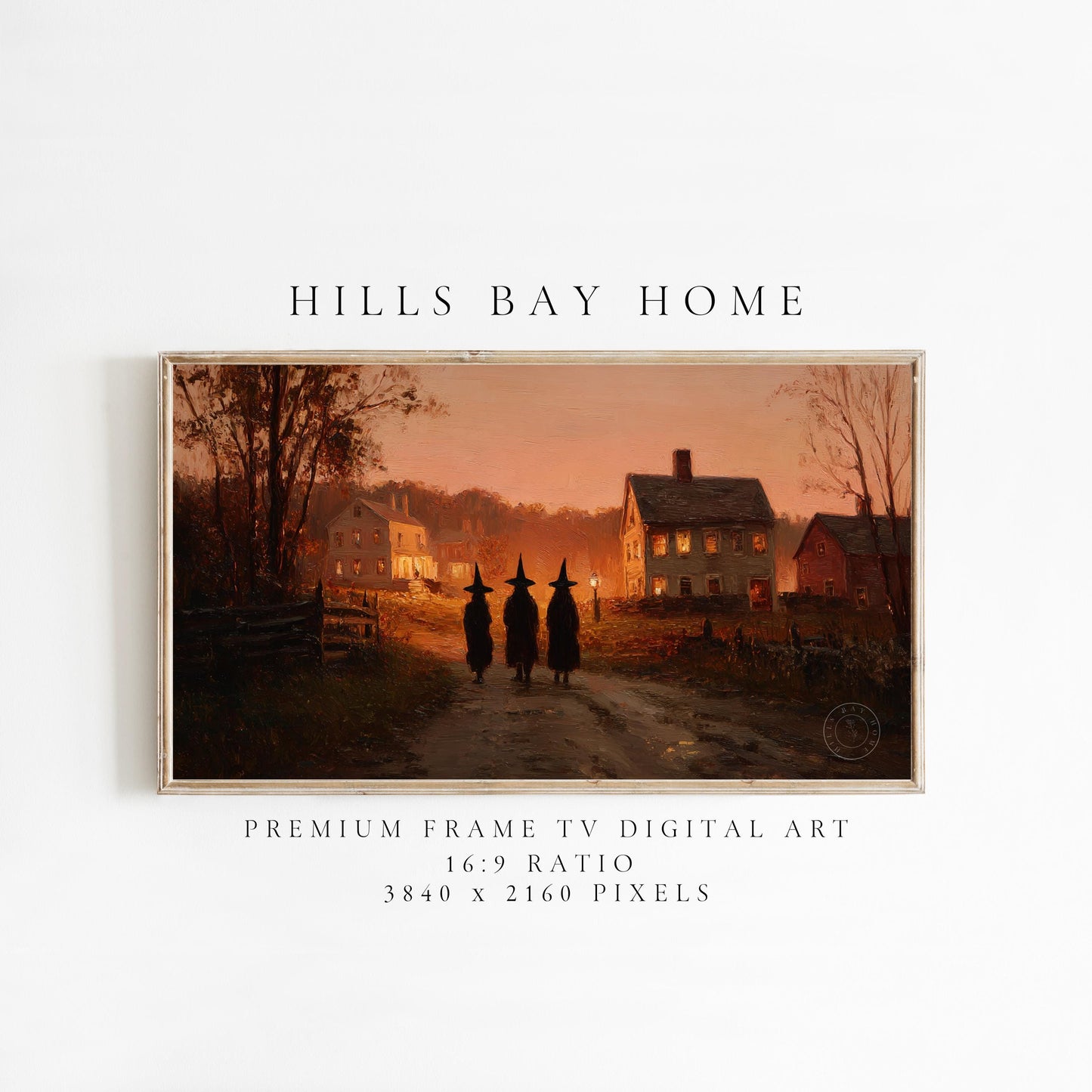 Halloween Frame Tv Art, Digital Download Art for Frame Tv, Fall Tv Art, Witches Tv Art, Painting Frame Tv Art, Spooky Tv Art, Autum Tv Art