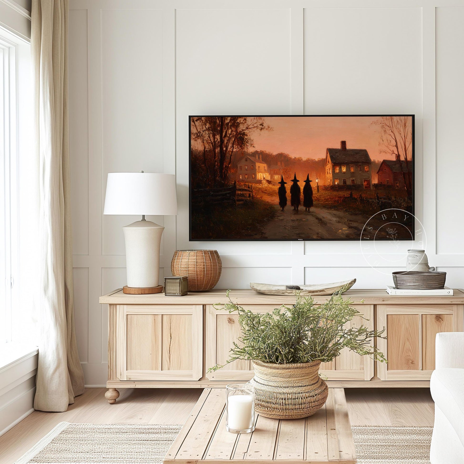 Halloween Frame Tv Art, Digital Download Art for Frame Tv, Fall Tv Art, Witches Tv Art, Painting Frame Tv Art, Spooky Tv Art, Autum Tv Art