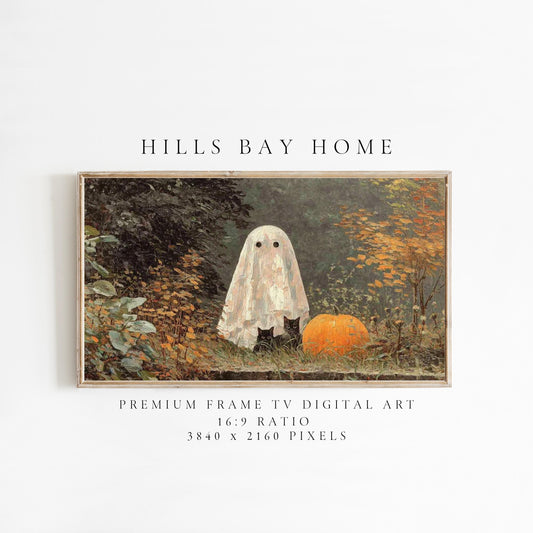 Halloween Frame Tv Art, Digital Download Art for Frame Tv, Fall Tv Art, Ghost Tv Art, Painting Frame Tv Art, Spooky Tv Art