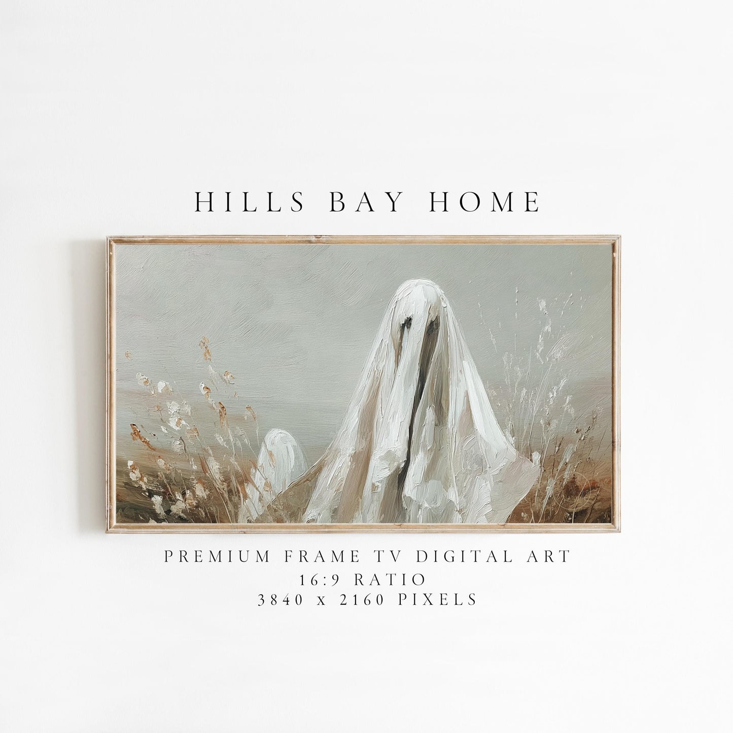 Halloween Frame Tv Art, Digital Download Art for Frame Tv, Fall Tv Art, Ghost Tv Art, Painting Frame Tv Art, Spooky Tv Art