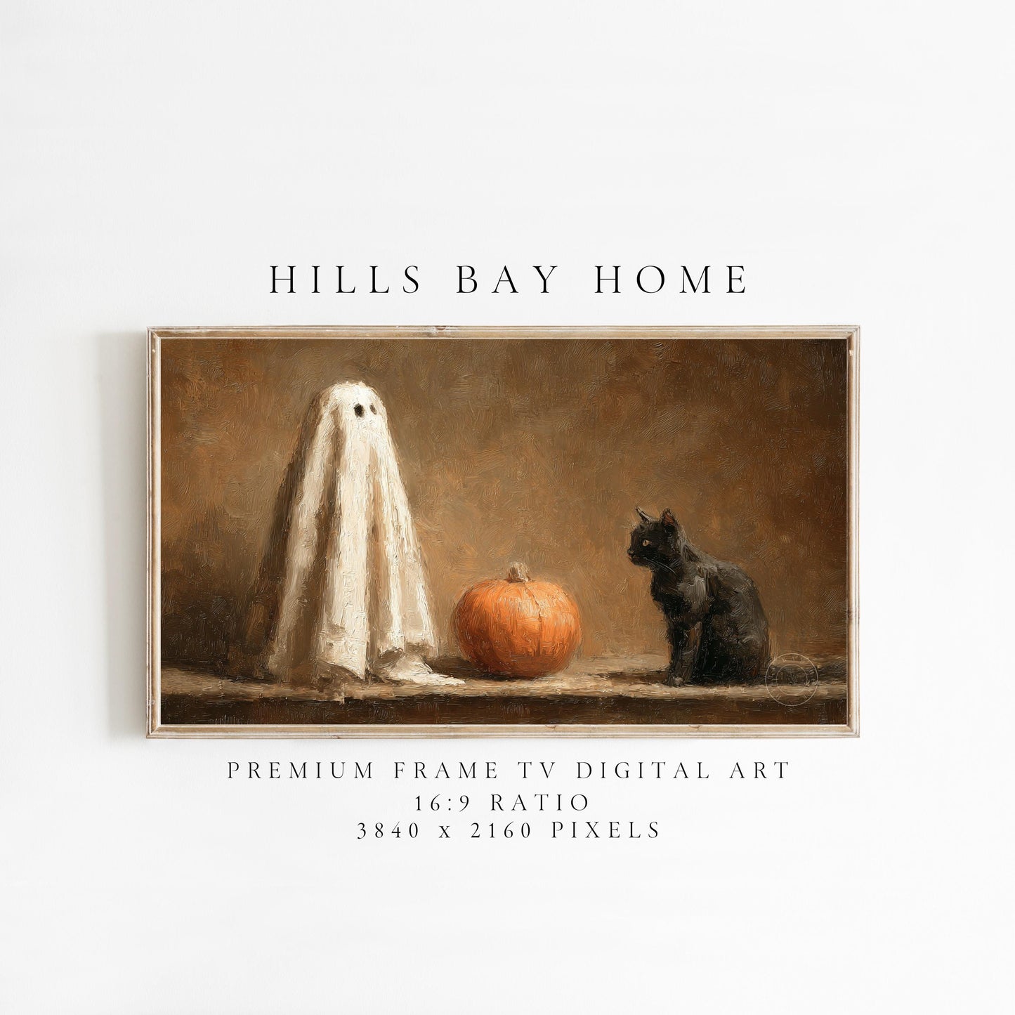 Halloween Frame Tv Art, Digital Download Art for Frame Tv, Fall Tv Art, Ghost Tv Art, Painting Frame Tv Art, Spooky Tv Art