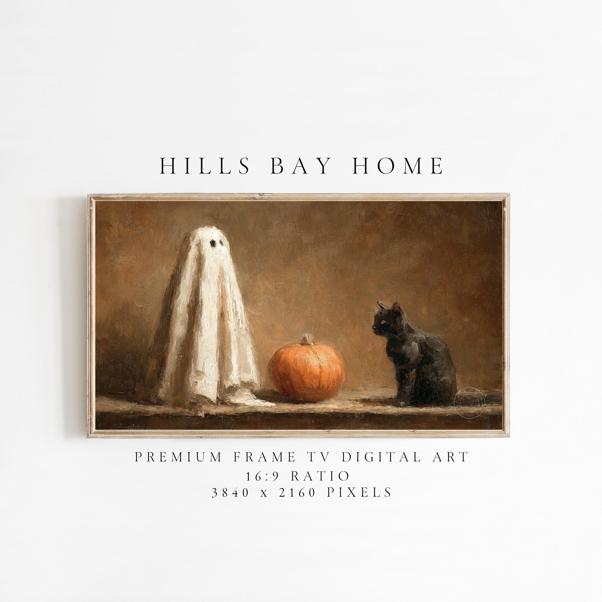 Halloween Frame Tv Art, Digital Download Art for Frame Tv, Fall Tv Art, Ghost Tv Art, Painting Frame Tv Art, Spooky Tv Art