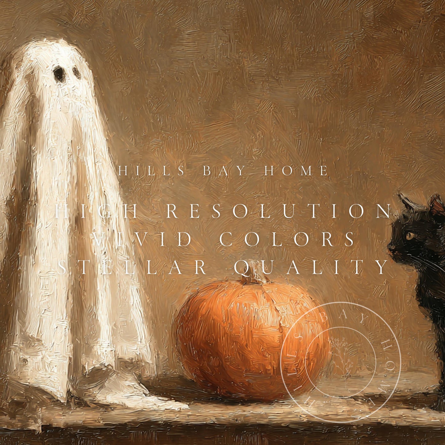 Halloween Frame Tv Art, Digital Download Art for Frame Tv, Fall Tv Art, Ghost Tv Art, Painting Frame Tv Art, Spooky Tv Art